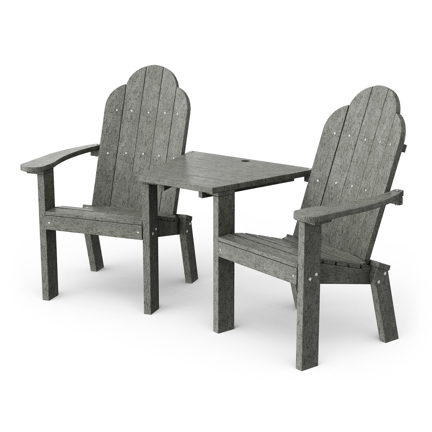 Classic 3-Piece Adirondack Set with Angled Connecting Table