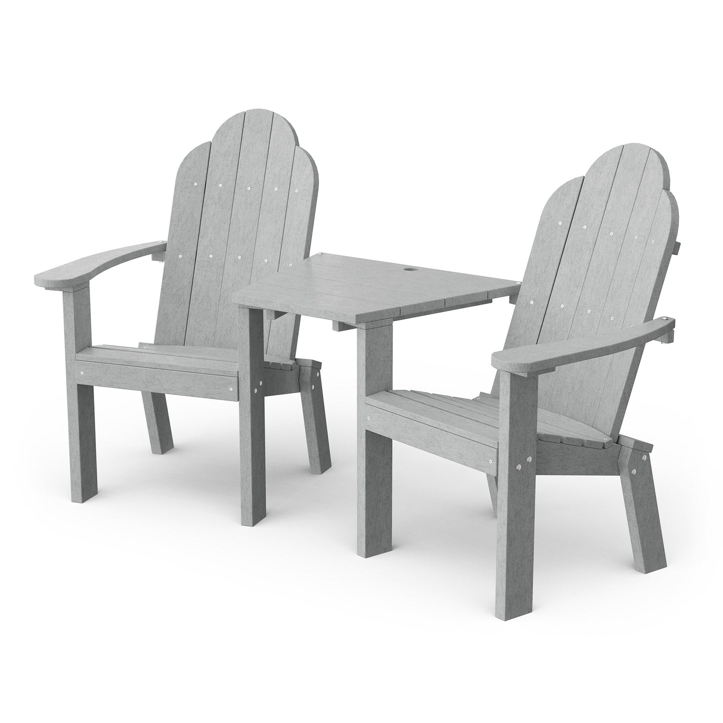 Classic 3-Piece Adirondack Set with Angled Connecting Table