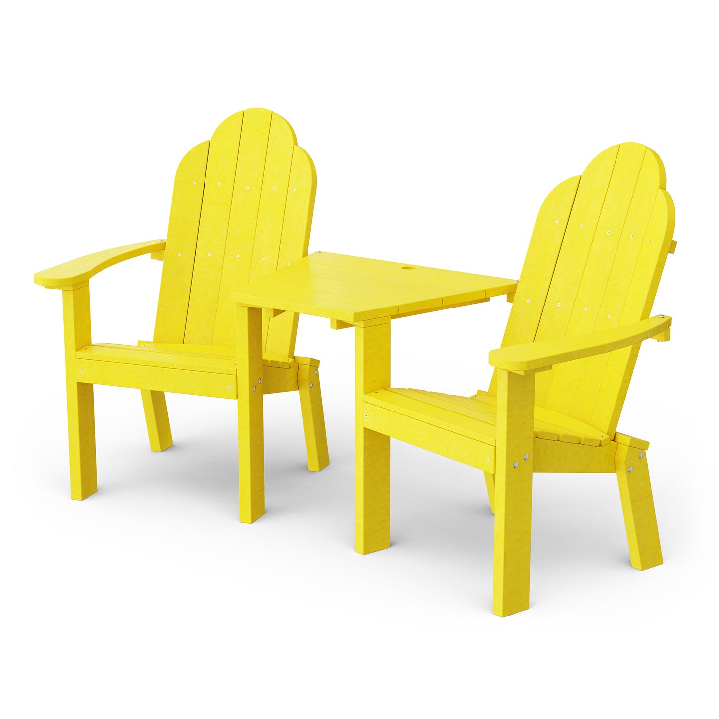 Classic 3-Piece Adirondack Set with Angled Connecting Table