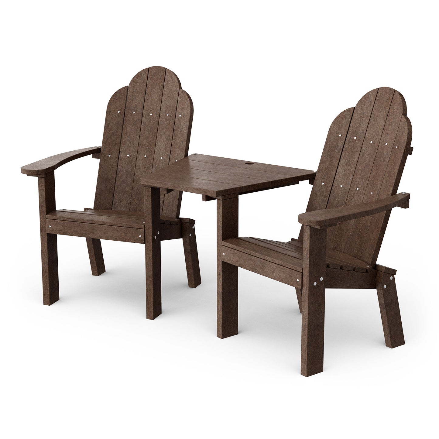 Classic 3-Piece Adirondack Set with Angled Connecting Table