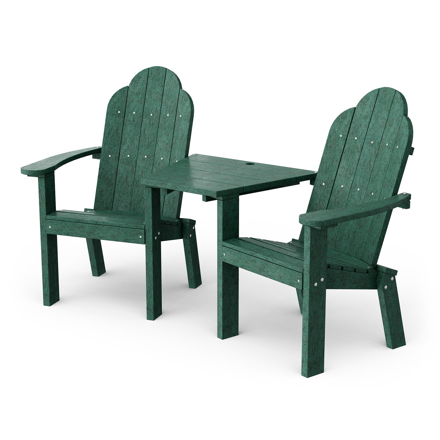 Classic 3-Piece Adirondack Set with Angled Connecting Table