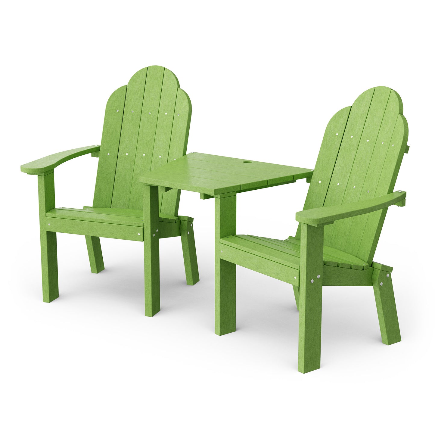 Classic 3-Piece Adirondack Set with Angled Connecting Table