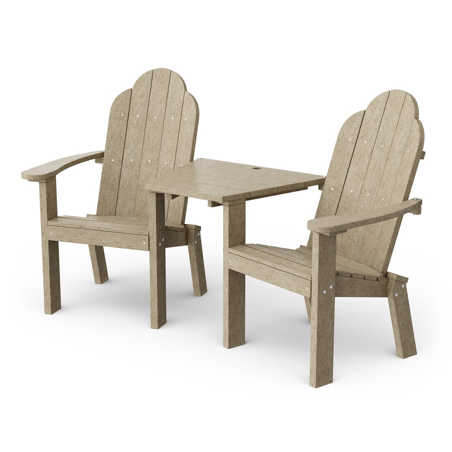 Classic 3-Piece Adirondack Set with Angled Connecting Table