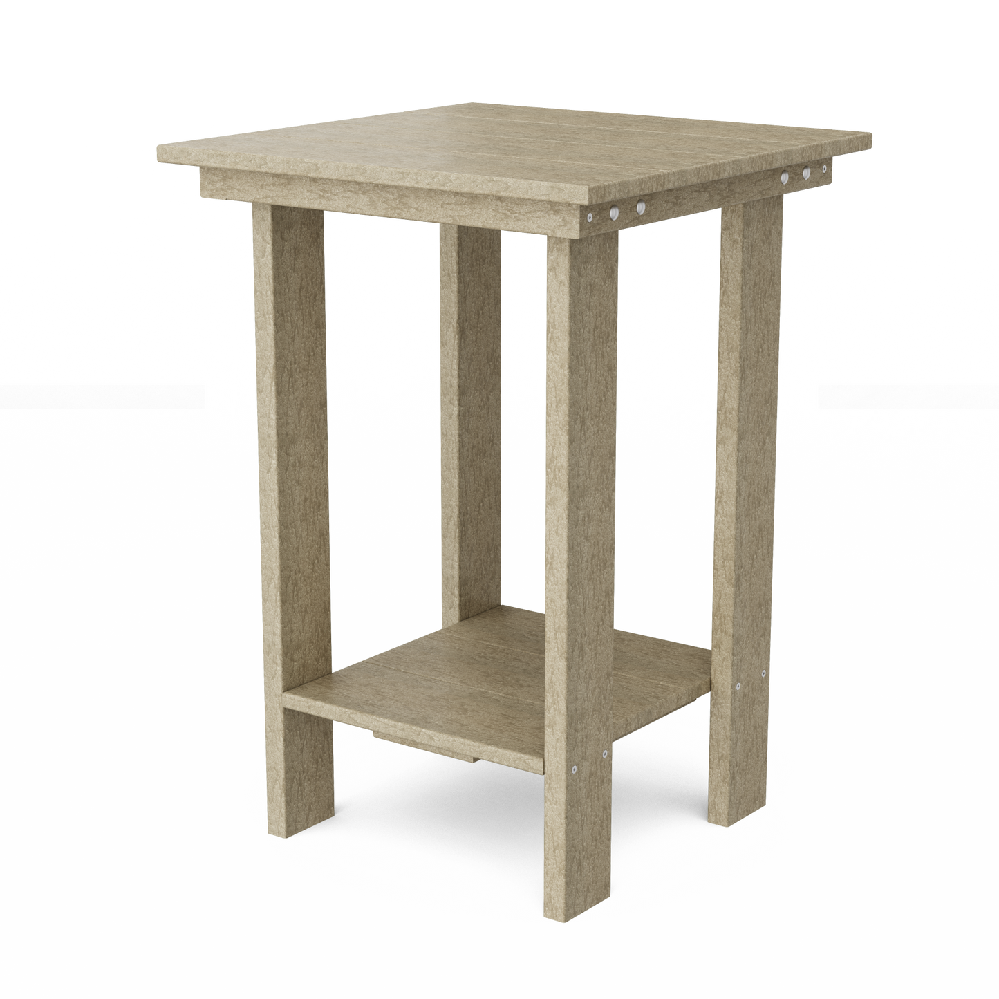 Contemporary Balcony Table, Weathered Wood