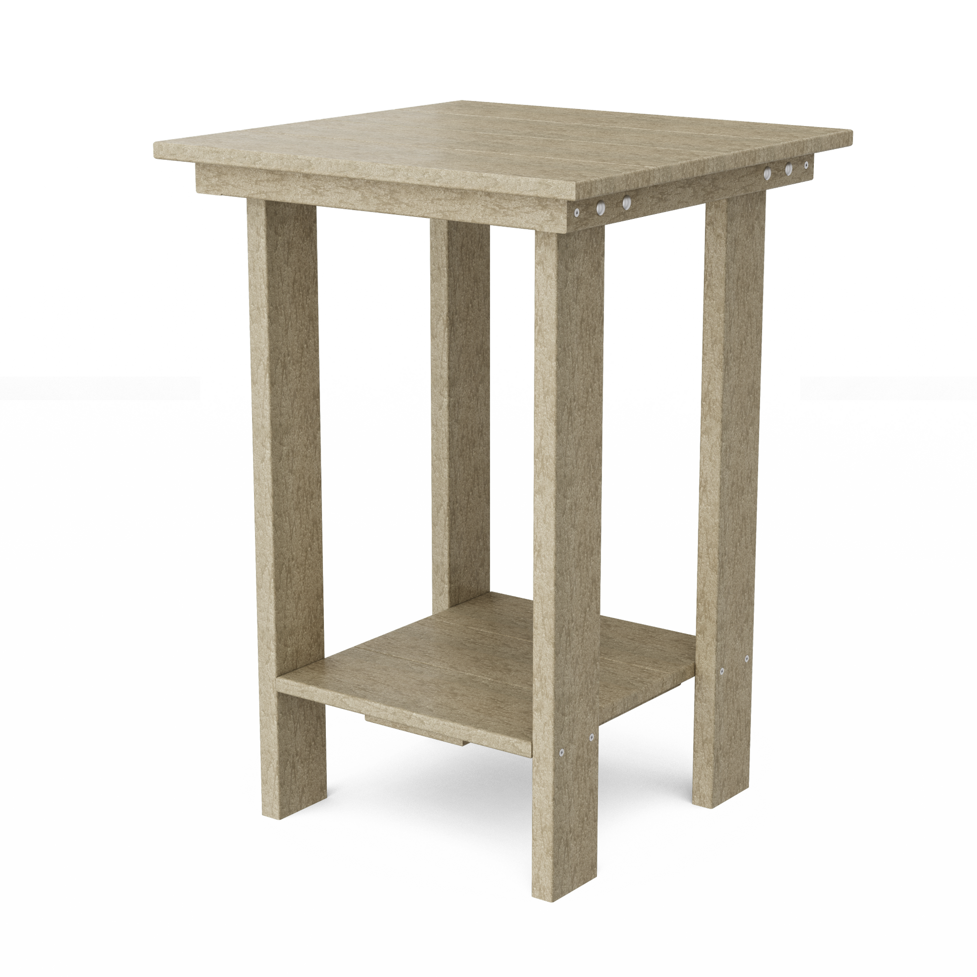 Contemporary Balcony Table, Weathered Wood
