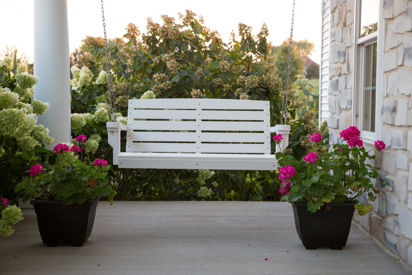 porch swing in white